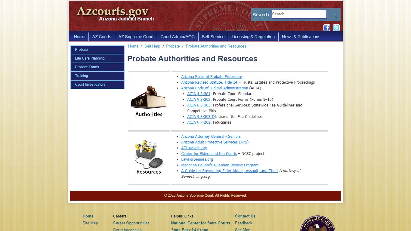 Probate Authorities and Resources - azcourts.gov